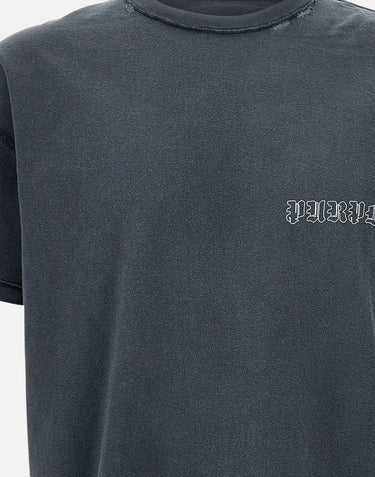 T-shirt "Inside out beauty" in cotone P101JBLI225 BLACK PURPLE BRAND 