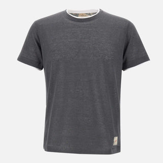 T-shirt "Lin" in lino e cotone LINVR0323 PIOMBO BOB 