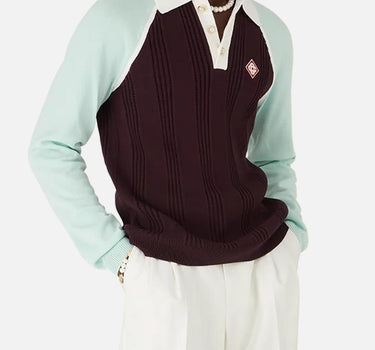 "Merino Tennis Long Sleeve Polo" MAW25KW1131 01 CASABLANCA 