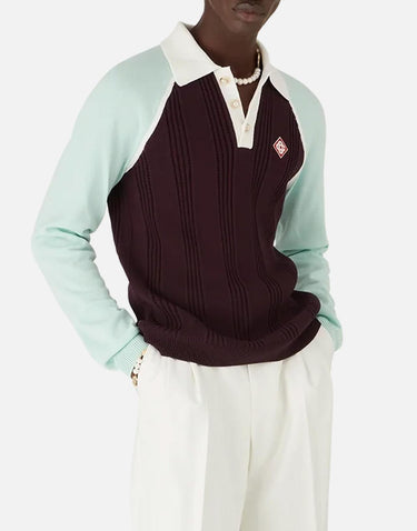 "Merino Tennis Long Sleeve Polo" MAW25KW1131 01 CASABLANCA 
