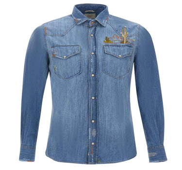 Camicia in denim con ricami TEX520 R00590JEANS BOB 