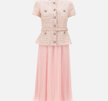 Abito midi su misura in bouclé con paillettes 164MP PINK SELF-PORTRAIT 