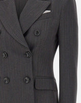 Blazer doppiopetto gessato CF5232T054A C378B LIU-JO 
