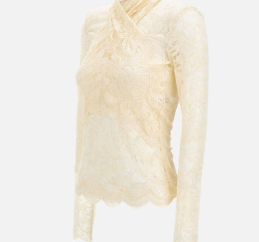 Top in pizzo a maniche lunghe 26PJT0174PA0170 P105 RABANNE 