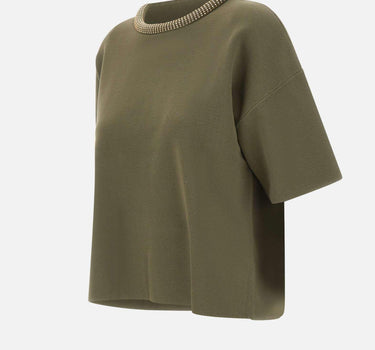 Maglia maniche corte con colletto bombato MF5181MS99E 90512 LIU-JO 