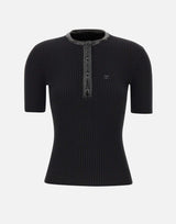 "Vinyl and Knit Polo" 326MT0539FI0001 BLACK COURREGES 