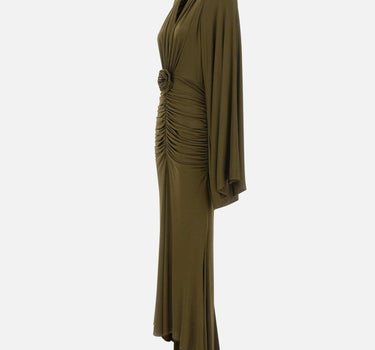 Abito lungo con rosa applicata 4A489A N0519 BLUMARINE 