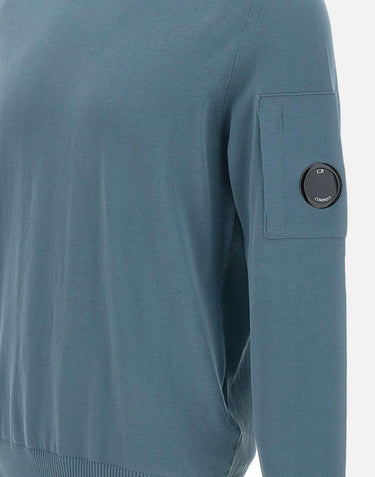 "Cotton Crepe Crewneck Lens Knit" 18CMKN086A 006323O872 C.P. COMPANY 