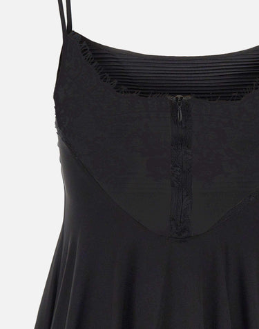 Top in raso con ruches e pizzo BX009 BLACK JACQUES WEI 