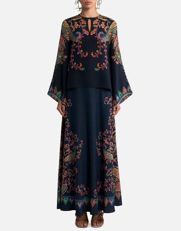 Blusa in seta con stampa paisley floreale WRJA0162 AKG23X0883 ETRO 