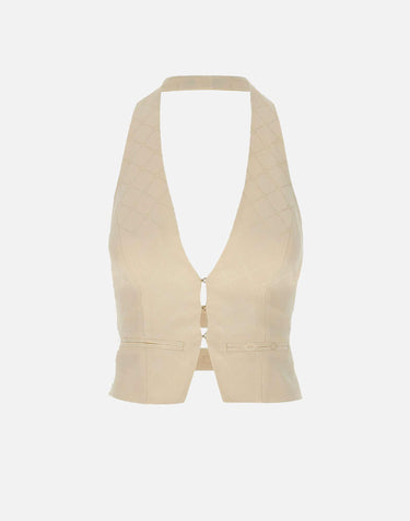 Gilet in satin con losanga jacquard GL00652E2 193 ELISABETTA FRANCHI 
