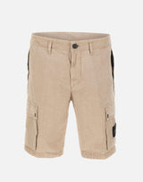 Shorts in tela di cotone biologico spazzolato effetto "old" L100019S00WA V019A STONE ISLAND 