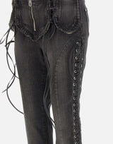 Jeans slim fit occhielli e lacci <BR/> 4J116A N0990 BLUMARINE 