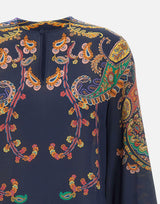 Blusa in seta con stampa paisley floreale WRJA0162 AKG23X0883 ETRO 