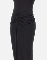 Abito lungo con drappeggi QZ011 BLACK JACQUES WEI 