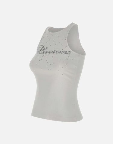 Top con punti luce in cotone stretch 4T070A N0103 BLUMARINE 