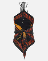 Top con stampa foulard 2C438A F9904 BLUMARINE 