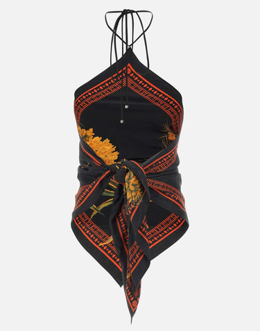 Top con stampa foulard 2C438A F9904 BLUMARINE 