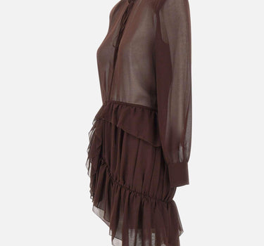 Abito con ruches QZ006 BROWN JACQUES WEI 