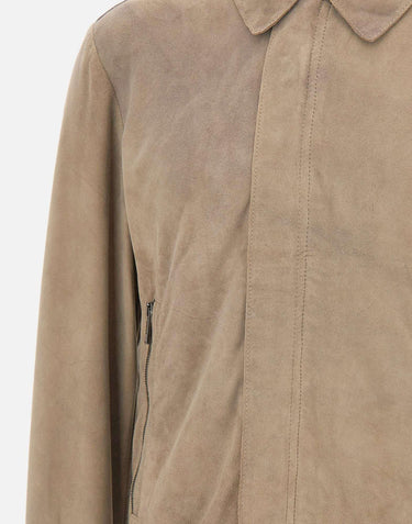 Giacca in pelle scamosciata GU26S24098CMAK GREY GIORGIO BRATO 
