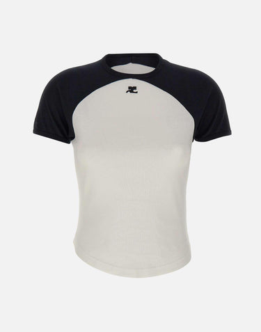 T-Shirt "Circle Contrast" 325JTS214JS0203 WHTBLK COURREGES 
