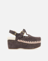 "Suede Clog with Stones" FW611006A MOCHA MOU 