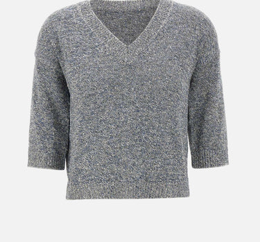 Maglia a V con paillettes 373002 845 KANGRA 