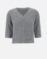 Maglia a V con paillettes 373002 845 KANGRA 