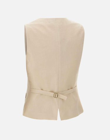 Gilet in tela di lino 2616151012600 007 MAX MARA STUDIO 