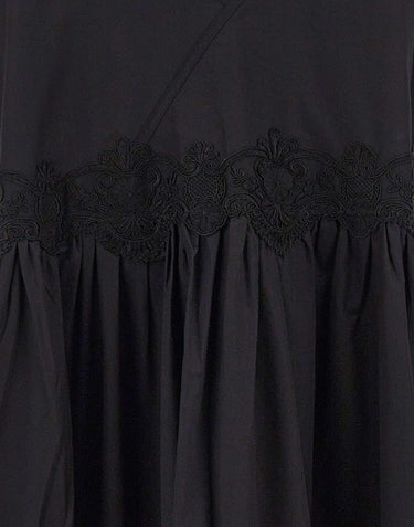 Abito lungo con pizzo floreale W06040581 BLACK MAURIZIO MYKONOS 