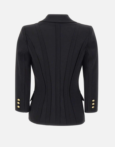 Giacca in doppio crêpe stretch con motivi a taglio vivo GI21861E2 110 ELISABETTA FRANCHI 